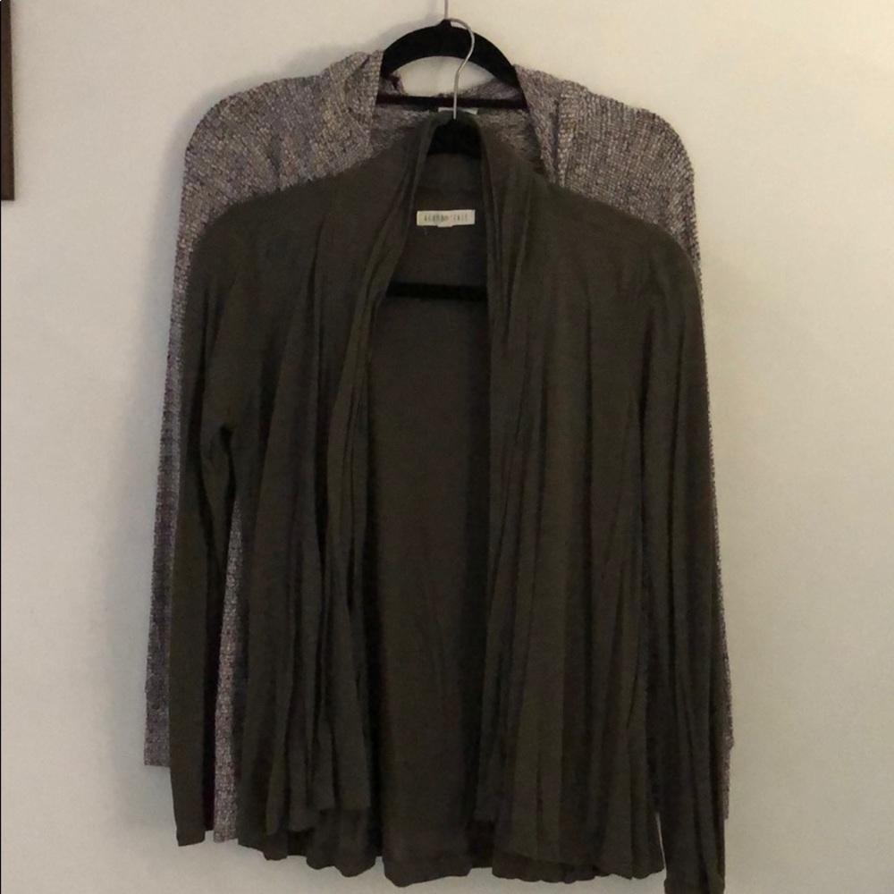 Dark Green Aéropostale and Purple AEO cardigans